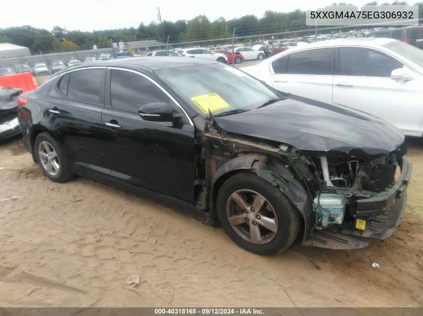 5XXGM4A75EG306932 2014 Kia Optima Lx