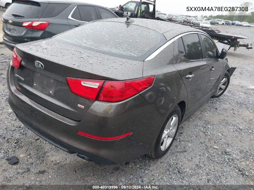 2014 Kia Optima Lx VIN: 5XXGM4A78EG287308 Lot: 40319996