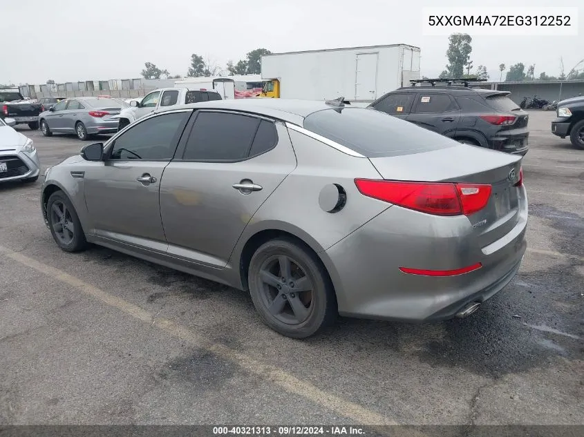 5XXGM4A72EG312252 2014 Kia Optima Lx