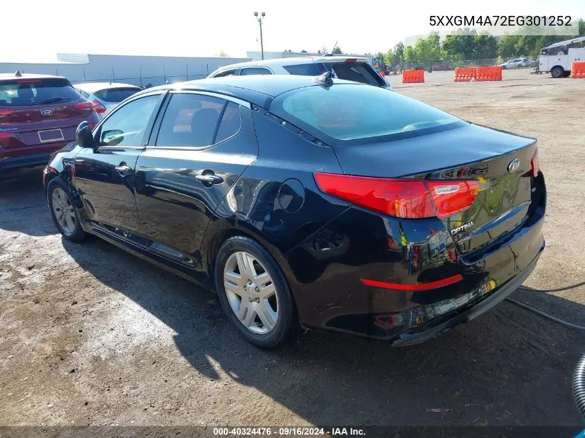 2014 Kia Optima Lx VIN: 5XXGM4A72EG301252 Lot: 40324476