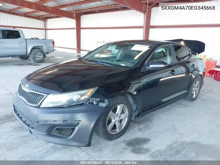 2014 Kia Optima Lx VIN: 5XXGM4A70EG345668 Lot: 40338822