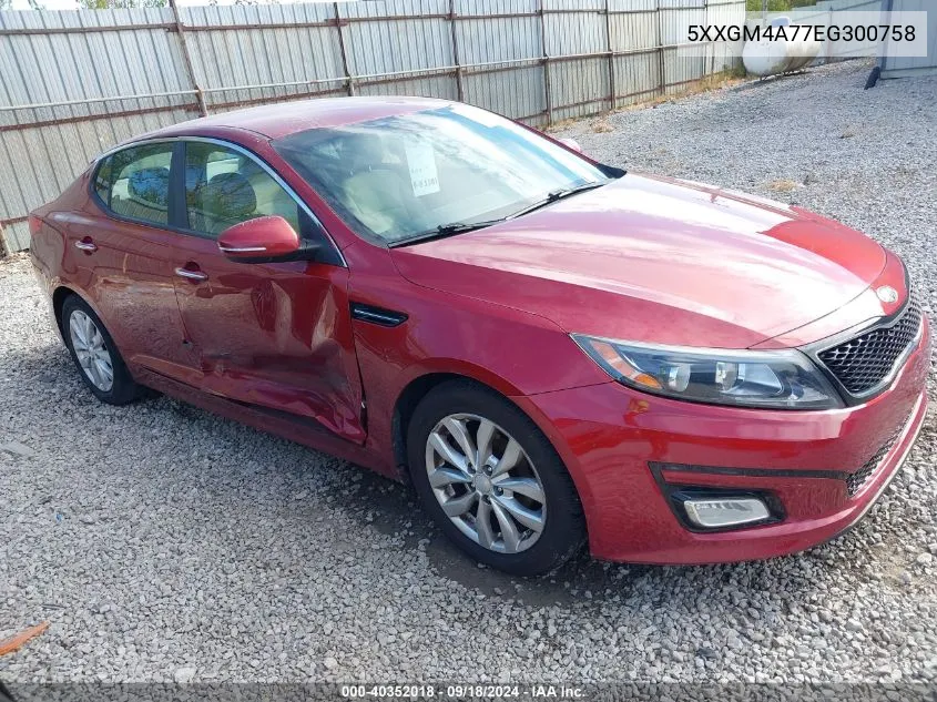 2014 Kia Optima Lx VIN: 5XXGM4A77EG300758 Lot: 40352018