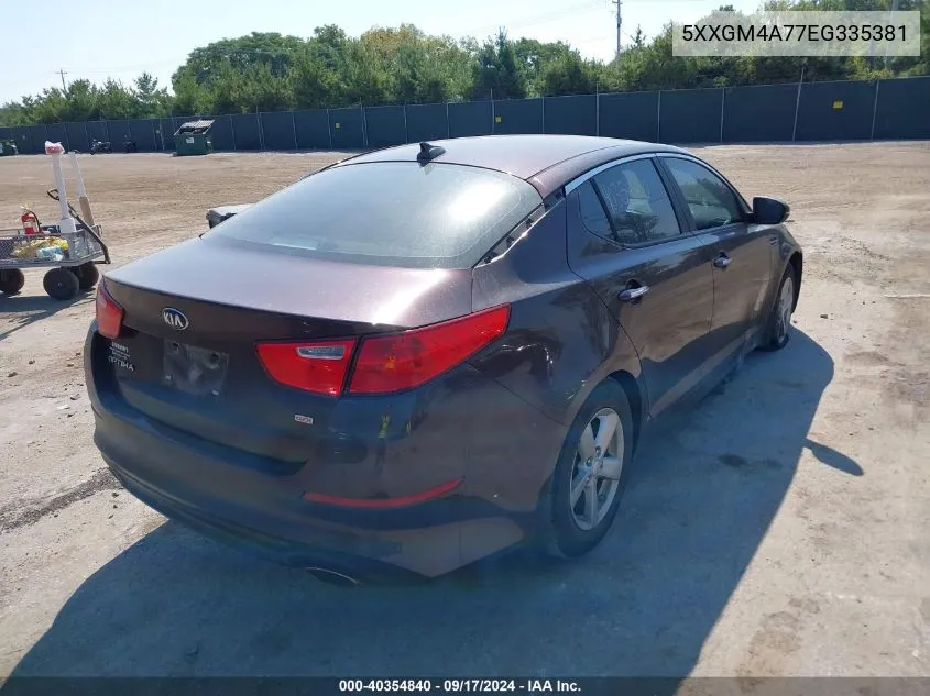 2014 Kia Optima Lx VIN: 5XXGM4A77EG335381 Lot: 40354840