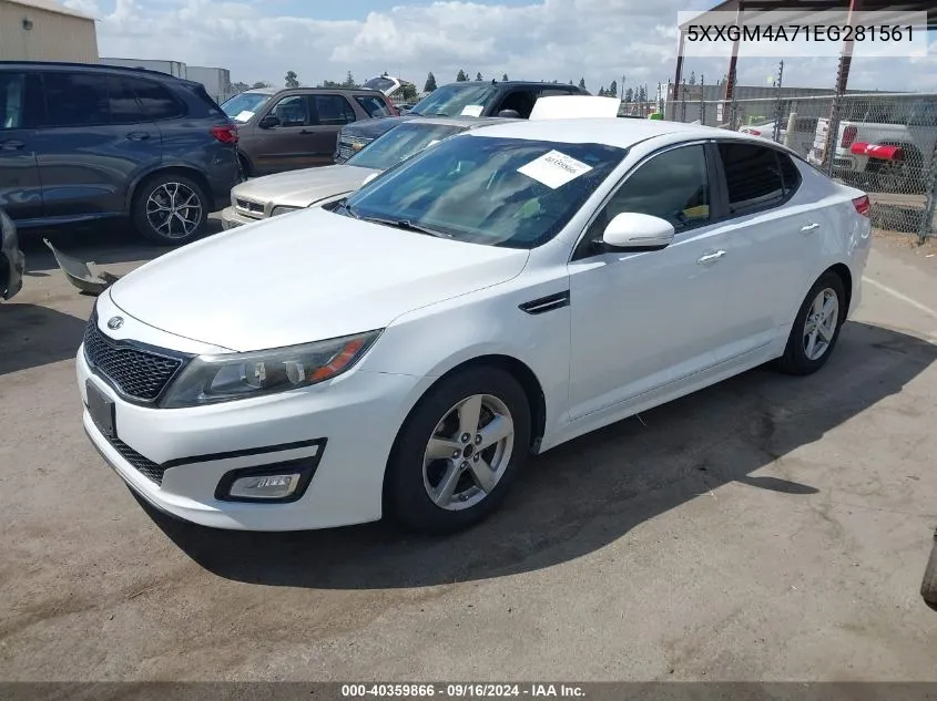 2014 Kia Optima Lx VIN: 5XXGM4A71EG281561 Lot: 40359866