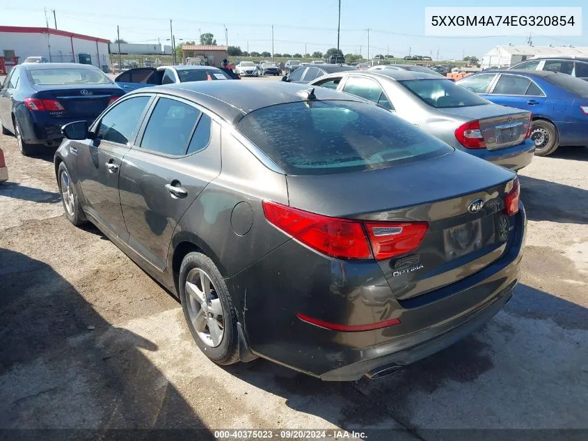 5XXGM4A74EG320854 2014 Kia Optima Lx