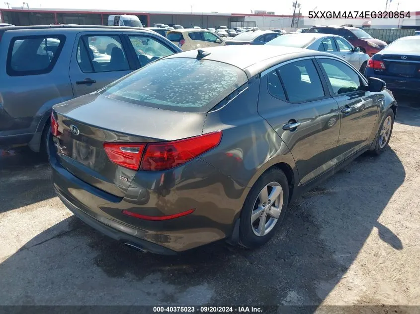 5XXGM4A74EG320854 2014 Kia Optima Lx