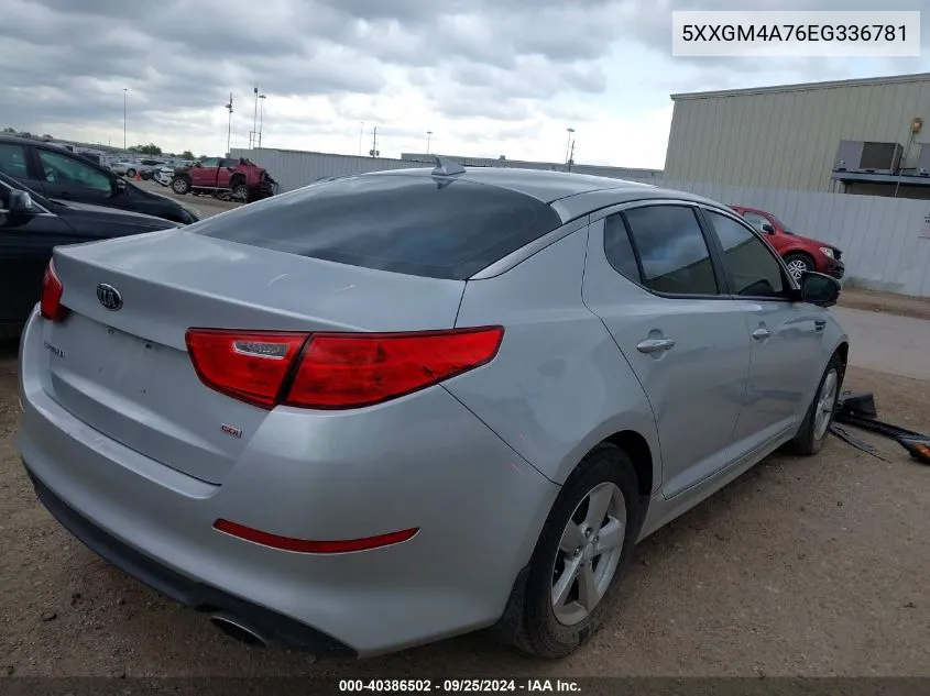 2014 Kia Optima Lx VIN: 5XXGM4A76EG336781 Lot: 40386502