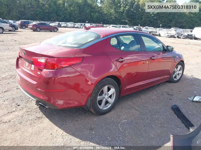 2014 Kia Optima Lx VIN: 5XXGM4A75EG318310 Lot: 40388066