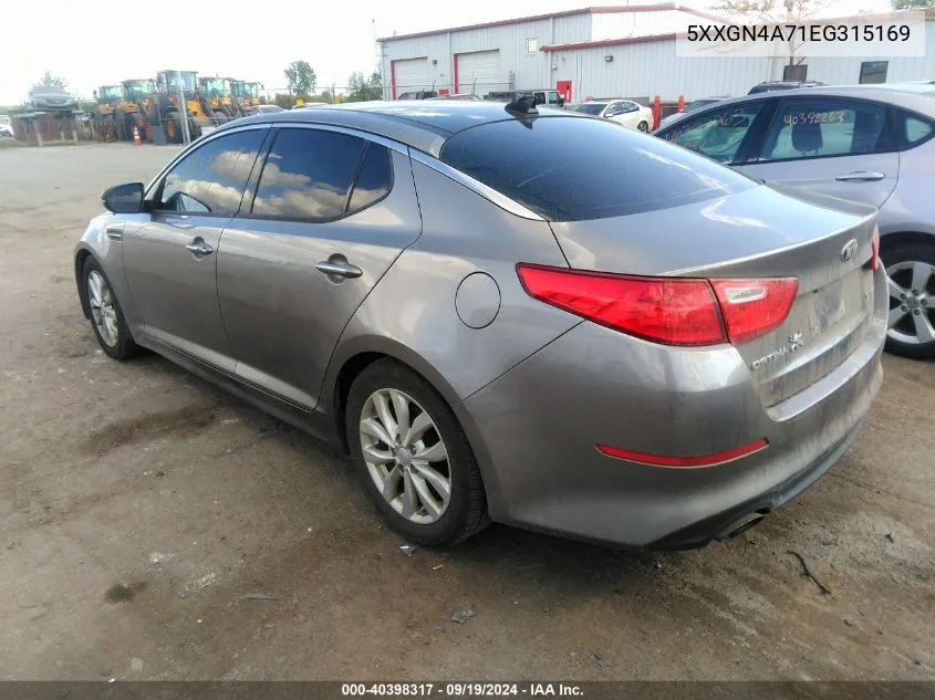 2014 Kia Optima Ex VIN: 5XXGN4A71EG315169 Lot: 40398317