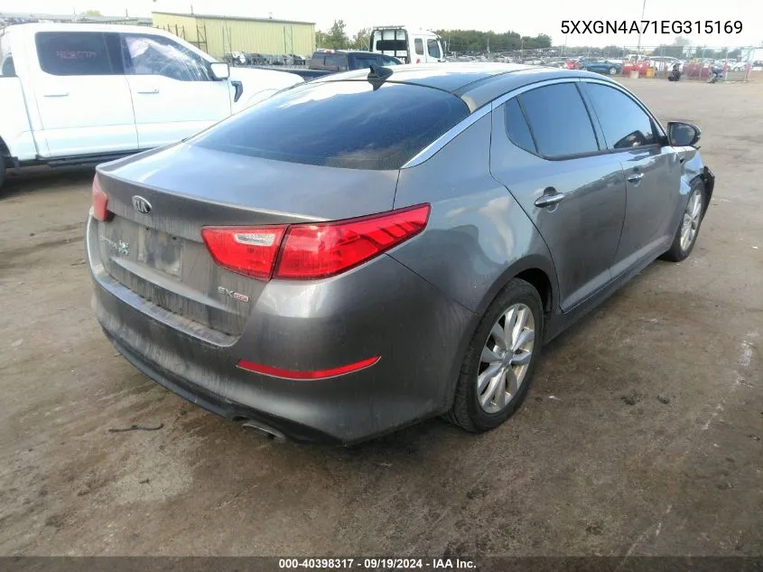 2014 Kia Optima Ex VIN: 5XXGN4A71EG315169 Lot: 40398317