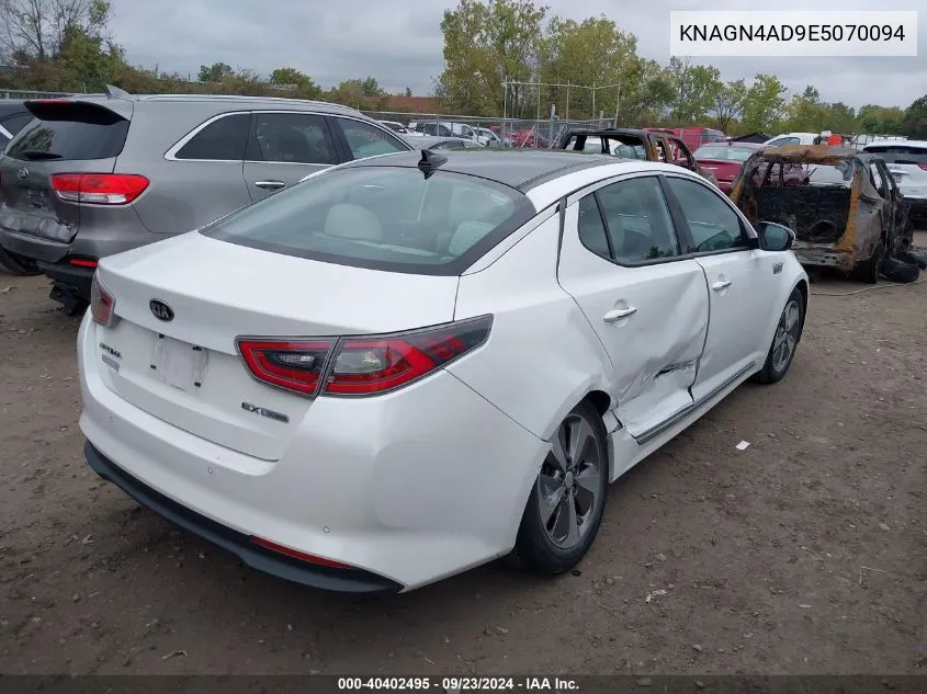 2014 Kia Optima Hybrid Ex VIN: KNAGN4AD9E5070094 Lot: 40402495