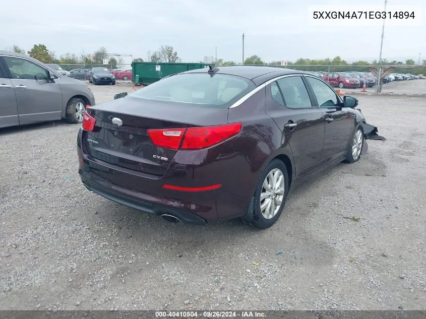 5XXGN4A71EG314894 2014 Kia Optima Ex