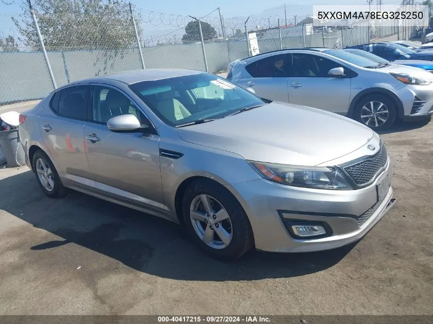 2014 Kia Optima Lx VIN: 5XXGM4A78EG325250 Lot: 40417215