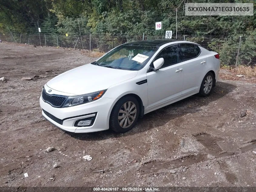 2014 Kia Optima Ex VIN: 5XXGN4A71EG310635 Lot: 40426187