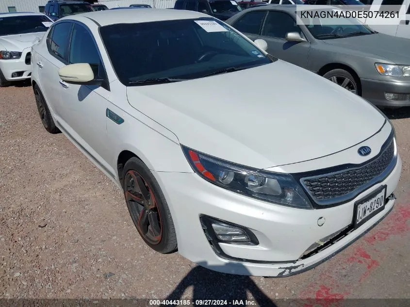 KNAGN4AD0E5074261 2014 Kia Optima Hybrid Ex