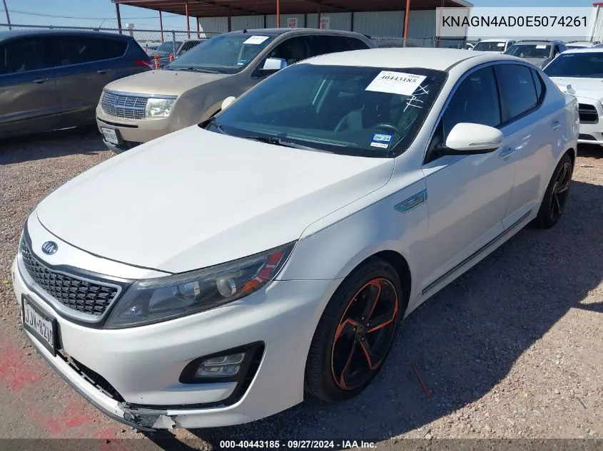 KNAGN4AD0E5074261 2014 Kia Optima Hybrid Ex