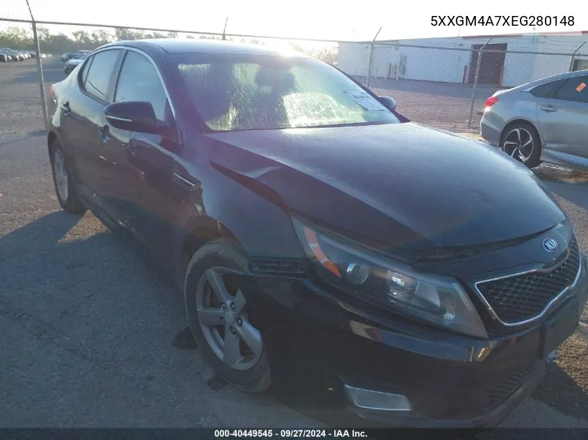 2014 Kia Optima Lx VIN: 5XXGM4A7XEG280148 Lot: 40449545