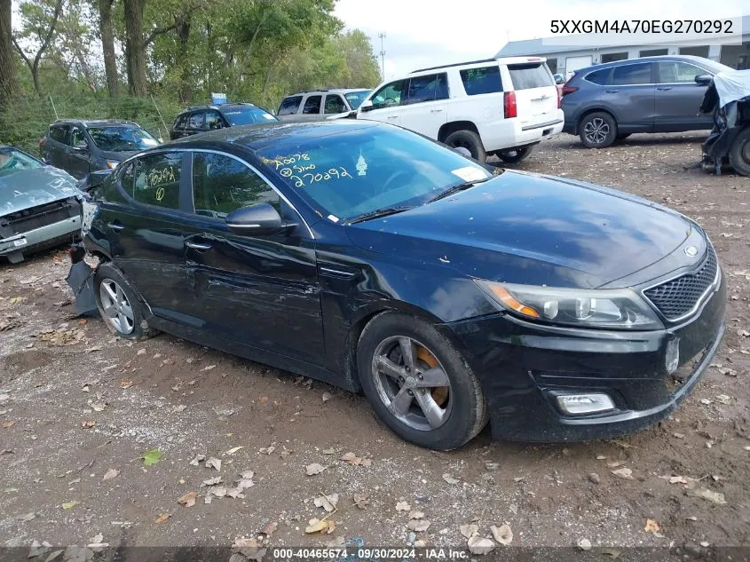 2014 Kia Optima Lx VIN: 5XXGM4A70EG270292 Lot: 40465674