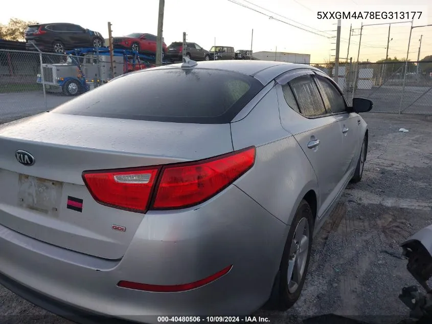 2014 Kia Optima Lx VIN: 5XXGM4A78EG313177 Lot: 40480506