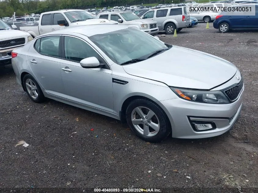 2014 Kia Optima Lx VIN: 5XXGM4A70EG340051 Lot: 40480893