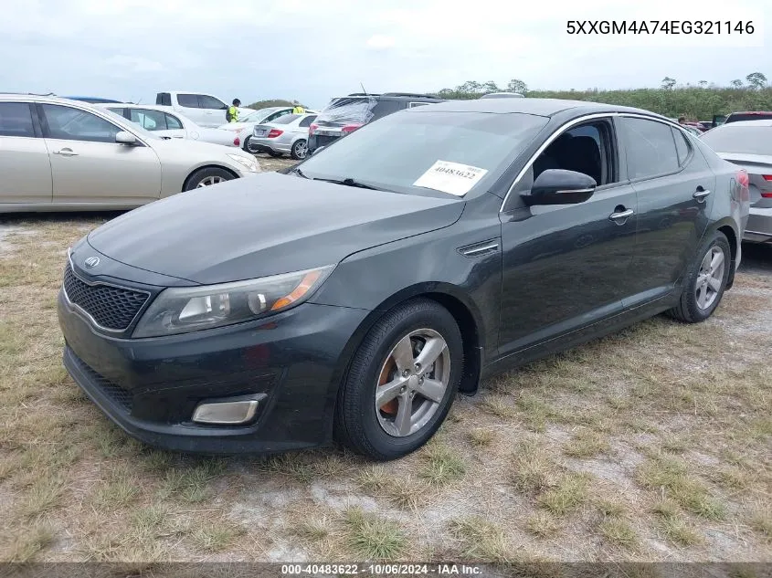 2014 Kia Optima Lx VIN: 5XXGM4A74EG321146 Lot: 40483622