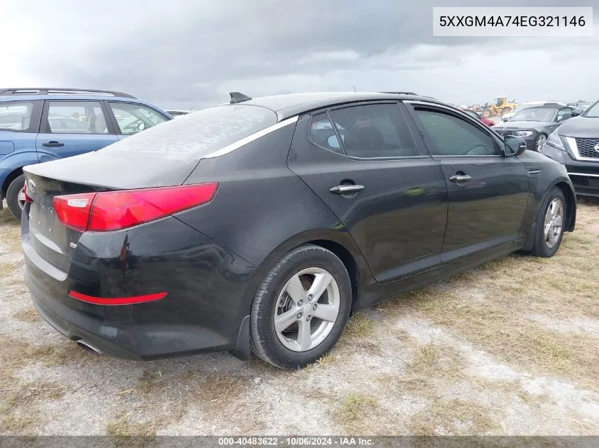 2014 Kia Optima Lx VIN: 5XXGM4A74EG321146 Lot: 40483622