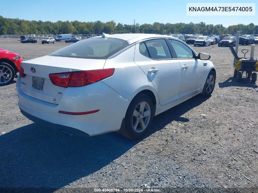 2014 Kia Optima Lx VIN: KNAGM4A73E5474005 Lot: 40508794