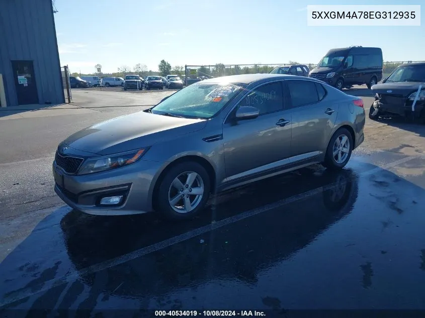 2014 Kia Optima Lx VIN: 5XXGM4A78EG312935 Lot: 40534019