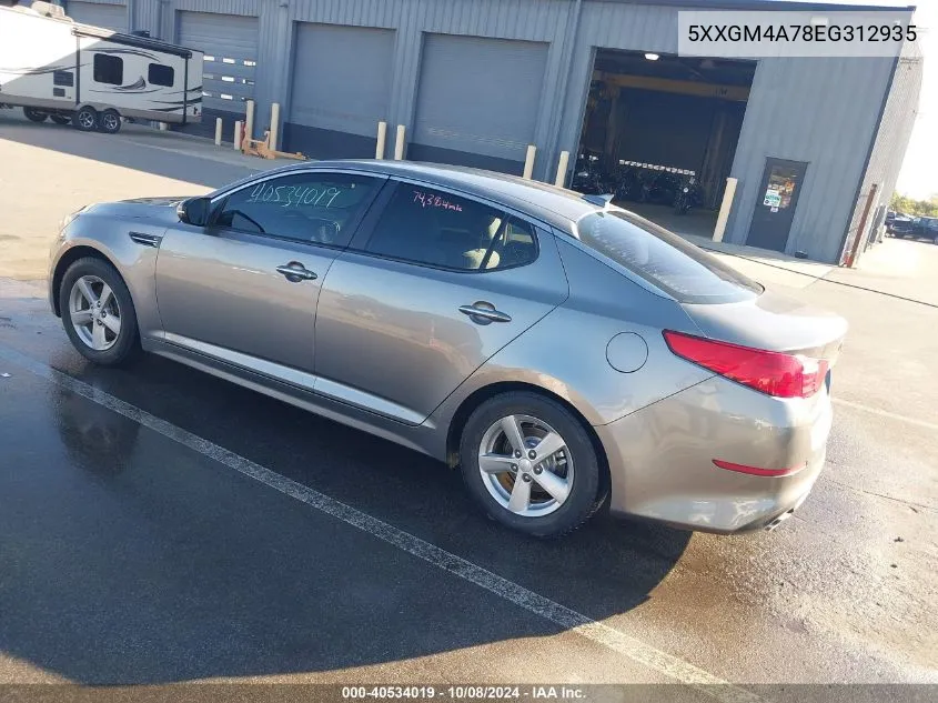 2014 Kia Optima Lx VIN: 5XXGM4A78EG312935 Lot: 40534019