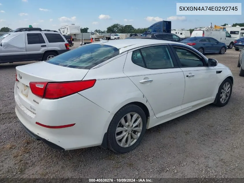 2014 Kia Optima Ex VIN: 5XXGN4A74EG292745 Lot: 40538276