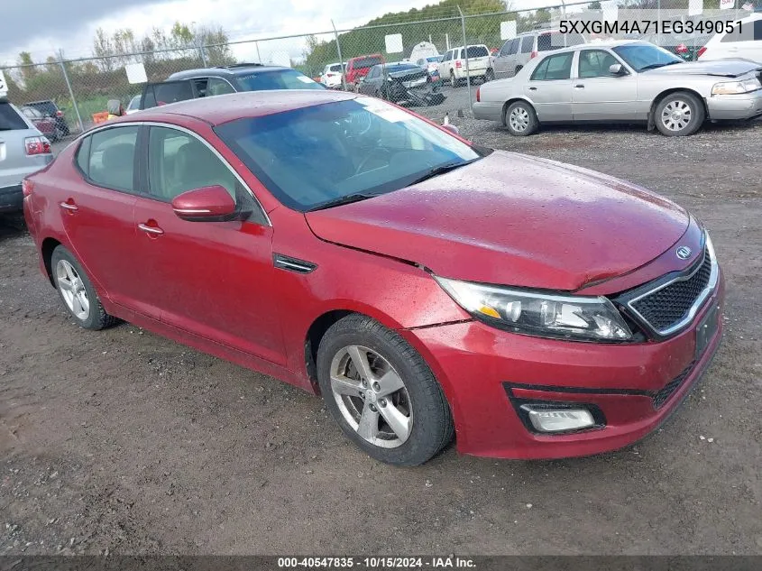 2014 Kia Optima Lx VIN: 5XXGM4A71EG349051 Lot: 40547835