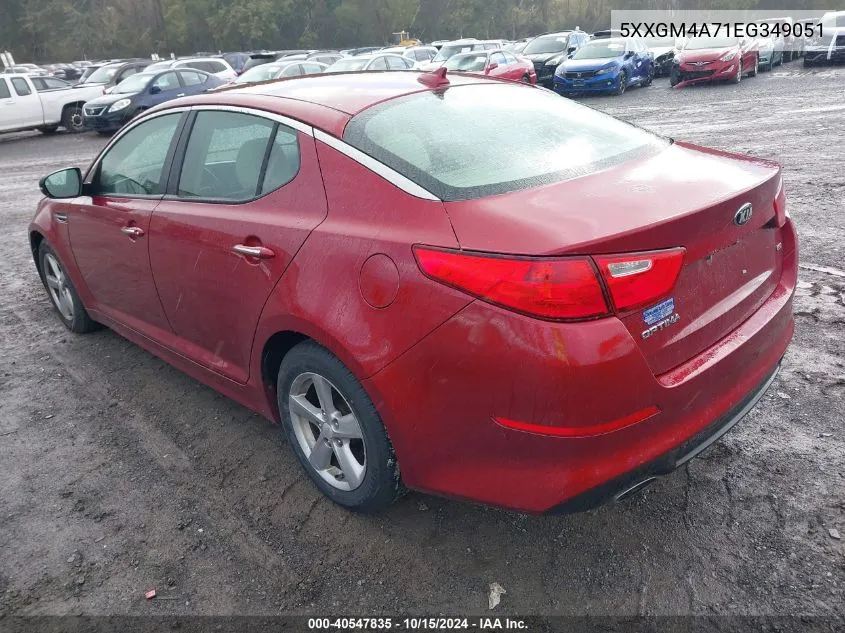 2014 Kia Optima Lx VIN: 5XXGM4A71EG349051 Lot: 40547835