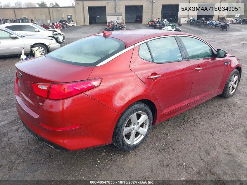 2014 Kia Optima Lx VIN: 5XXGM4A71EG349051 Lot: 40547835