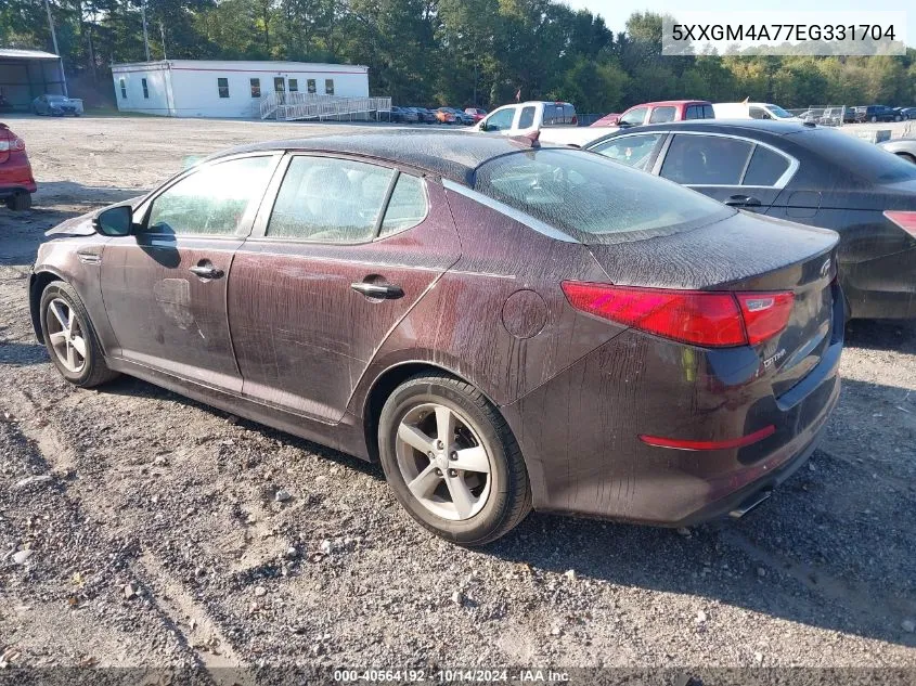 2014 Kia Optima Lx VIN: 5XXGM4A77EG331704 Lot: 40564192