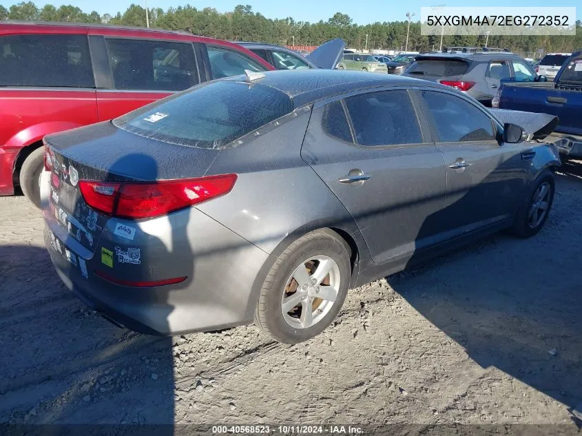 2014 Kia Optima Lx VIN: 5XXGM4A72EG272352 Lot: 40568523