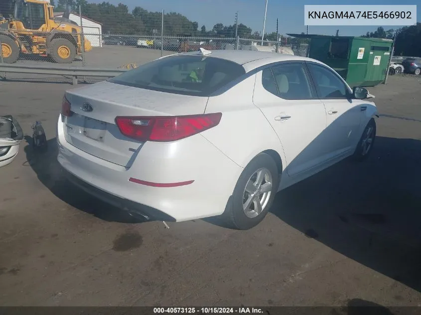 2014 Kia Optima Lx VIN: KNAGM4A74E5466902 Lot: 40573125