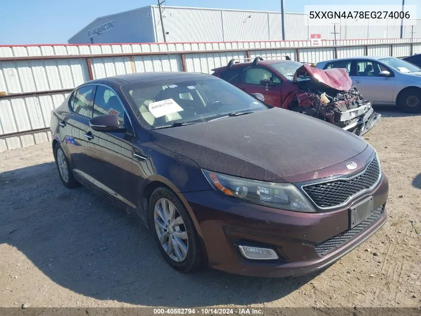 5XXGN4A78EG274006 2014 Kia Optima Ex