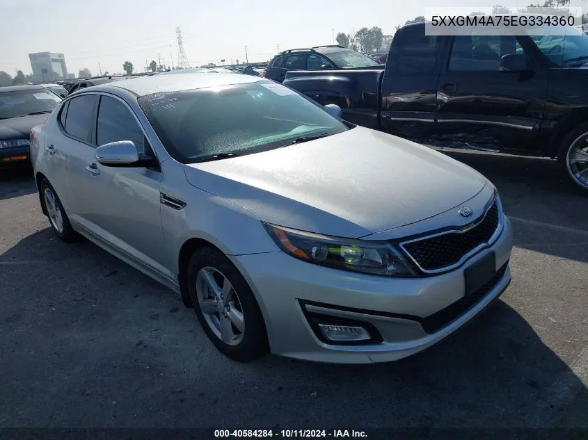 2014 Kia Optima Lx VIN: 5XXGM4A75EG334360 Lot: 40584284