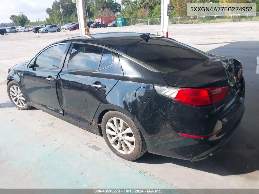 2014 Kia Optima Ex VIN: 5XXGN4A77EG274952 Lot: 40595273