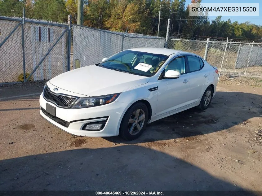 5XXGM4A7XEG315500 2014 Kia Optima Lx