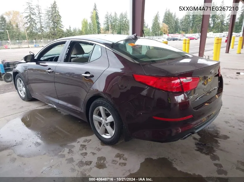 2014 Kia Optima Lx VIN: 5XXGM4A71EG267210 Lot: 40648716