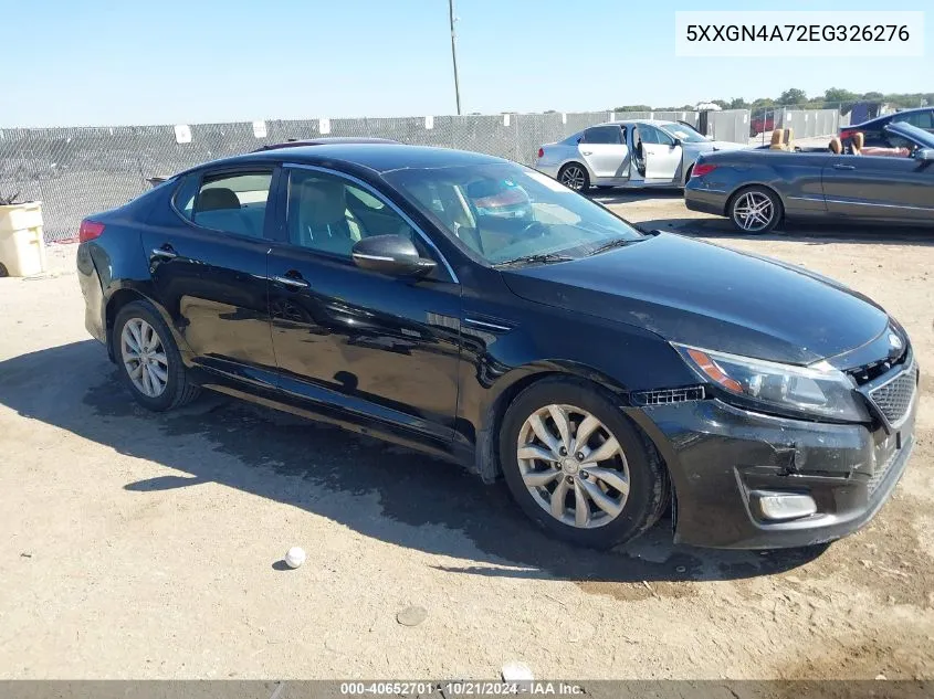 2014 Kia Optima Ex VIN: 5XXGN4A72EG326276 Lot: 40652701