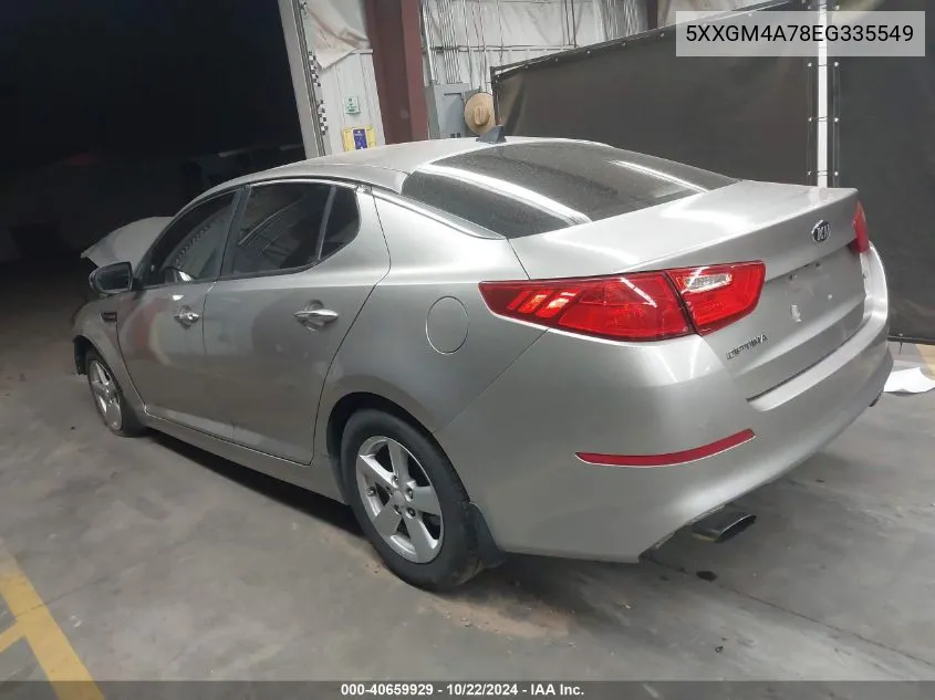 2014 Kia Optima Lx VIN: 5XXGM4A78EG335549 Lot: 40659929