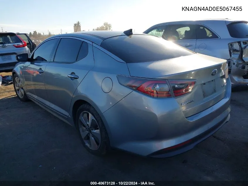 2014 Kia Optima Hybrid Ex VIN: KNAGN4AD0E5067455 Lot: 40673128