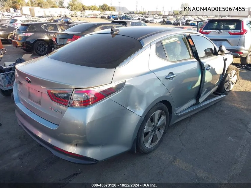 2014 Kia Optima Hybrid Ex VIN: KNAGN4AD0E5067455 Lot: 40673128