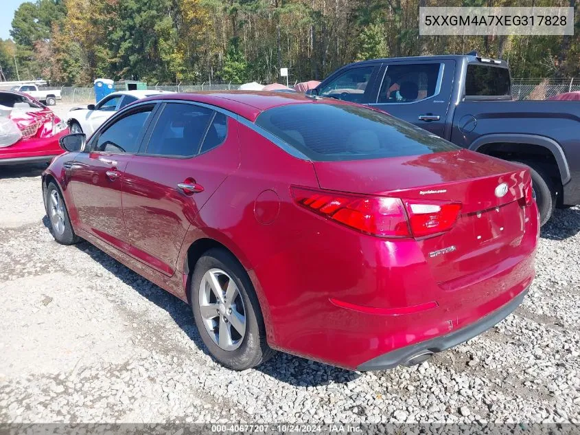 2014 Kia Optima Lx VIN: 5XXGM4A7XEG317828 Lot: 40677207