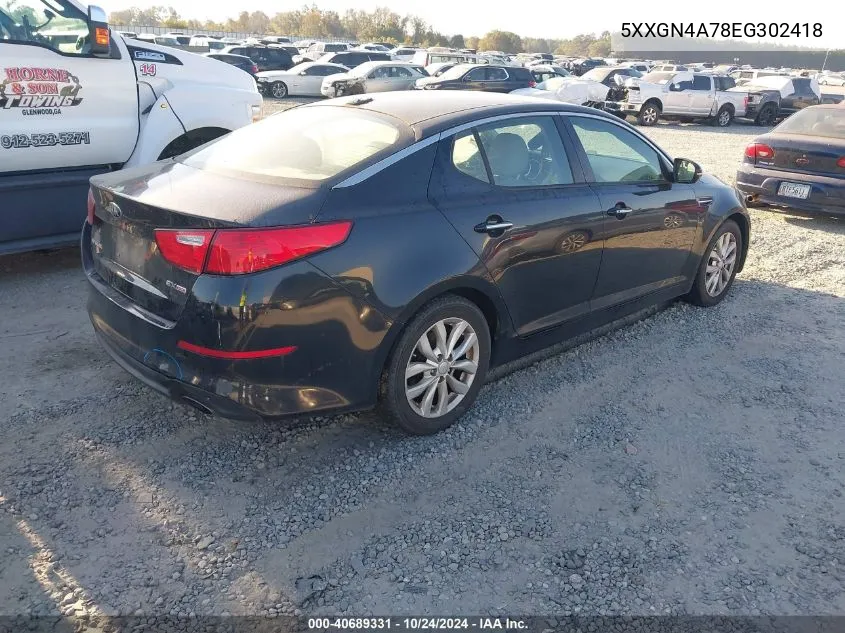 2014 Kia Optima Ex VIN: 5XXGN4A78EG302418 Lot: 40689331