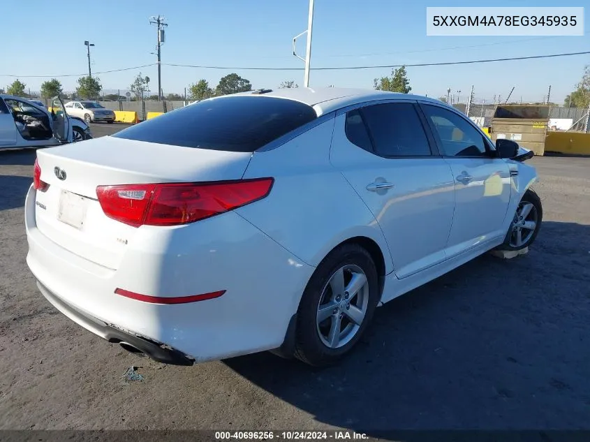 2014 Kia Optima Lx VIN: 5XXGM4A78EG345935 Lot: 40696256