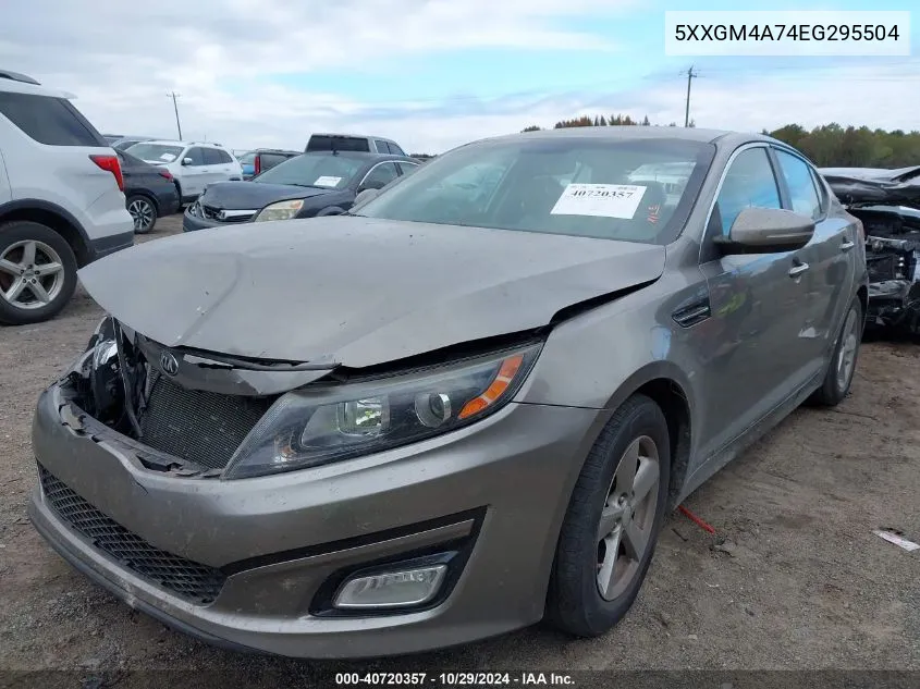 2014 Kia Optima Lx VIN: 5XXGM4A74EG295504 Lot: 40720357