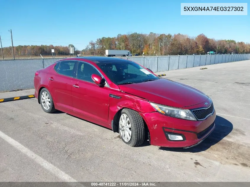 2014 Kia Optima Ex VIN: 5XXGN4A74EG327302 Lot: 40741222